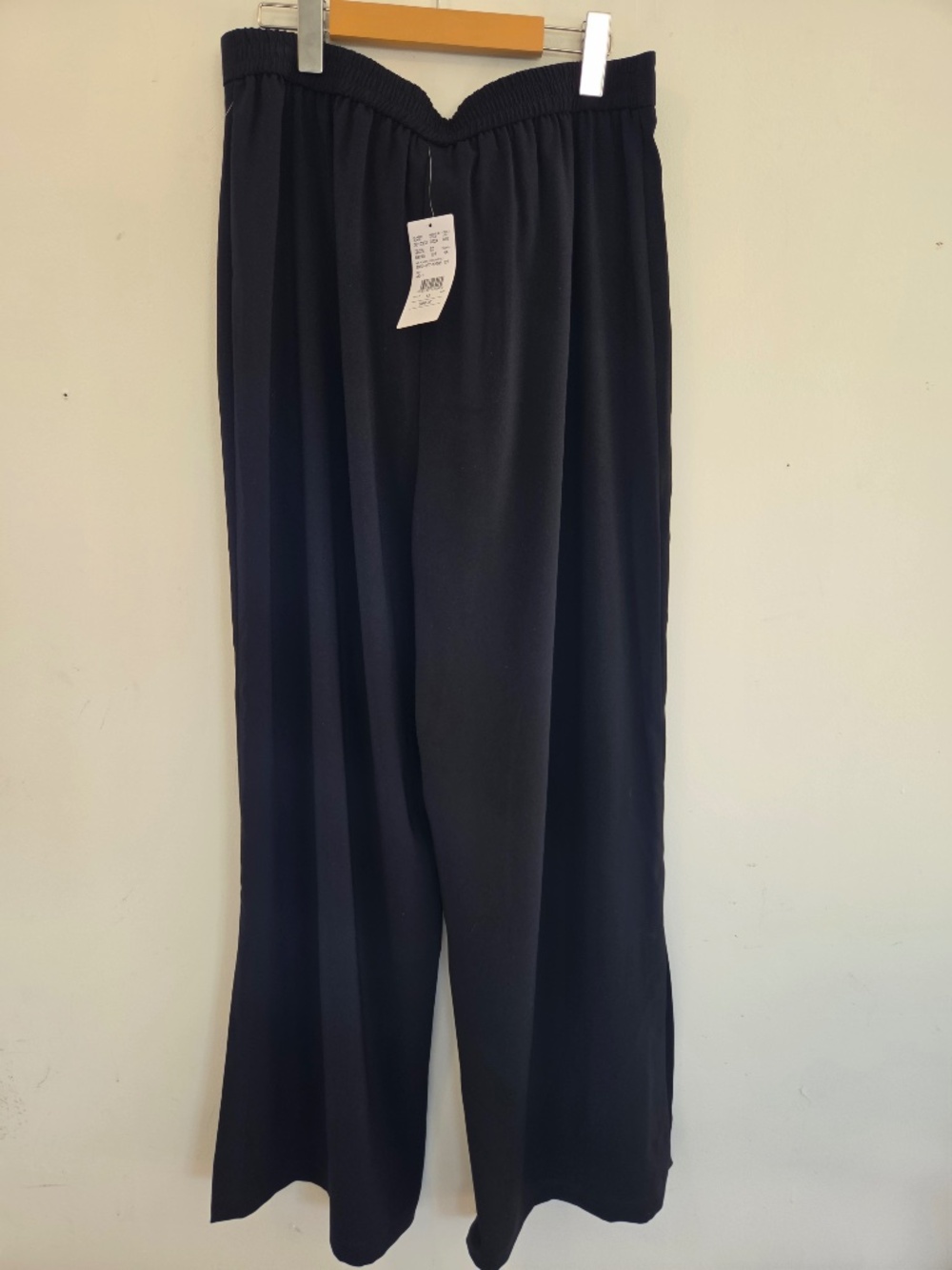 NWT Laura wide leg black trousers/pants women's 12 flat front corporate girlie - Picture 2 of 8